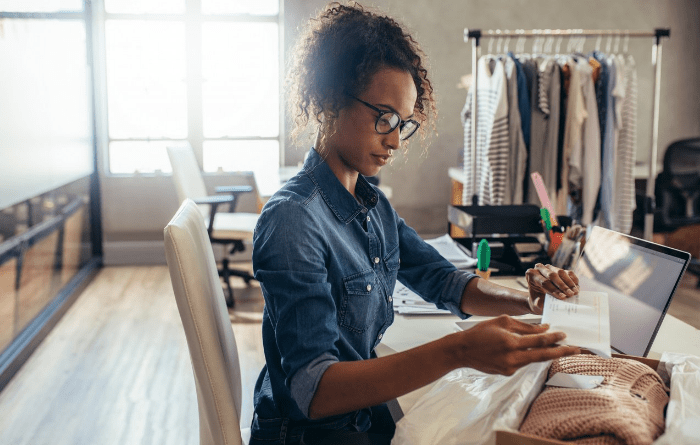 woman running small business